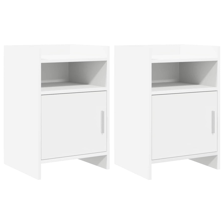 Nachtkastjes 2 pcs Wit 40 x 36 x 60 cm Bewerkt hout