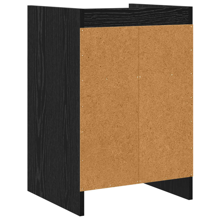 Nachtkastjes Zwart eiken 40 x 36 x 60 cm Bewerkt hout