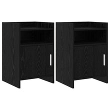 Nachtkastjes 2 pcs Zwart eiken 40 x 36 x 60 cm Bewerkt hout