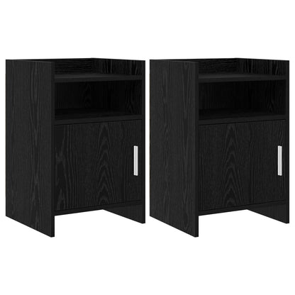 Nachtkastjes 2 pcs Zwart eiken 40 x 36 x 60 cm Bewerkt hout