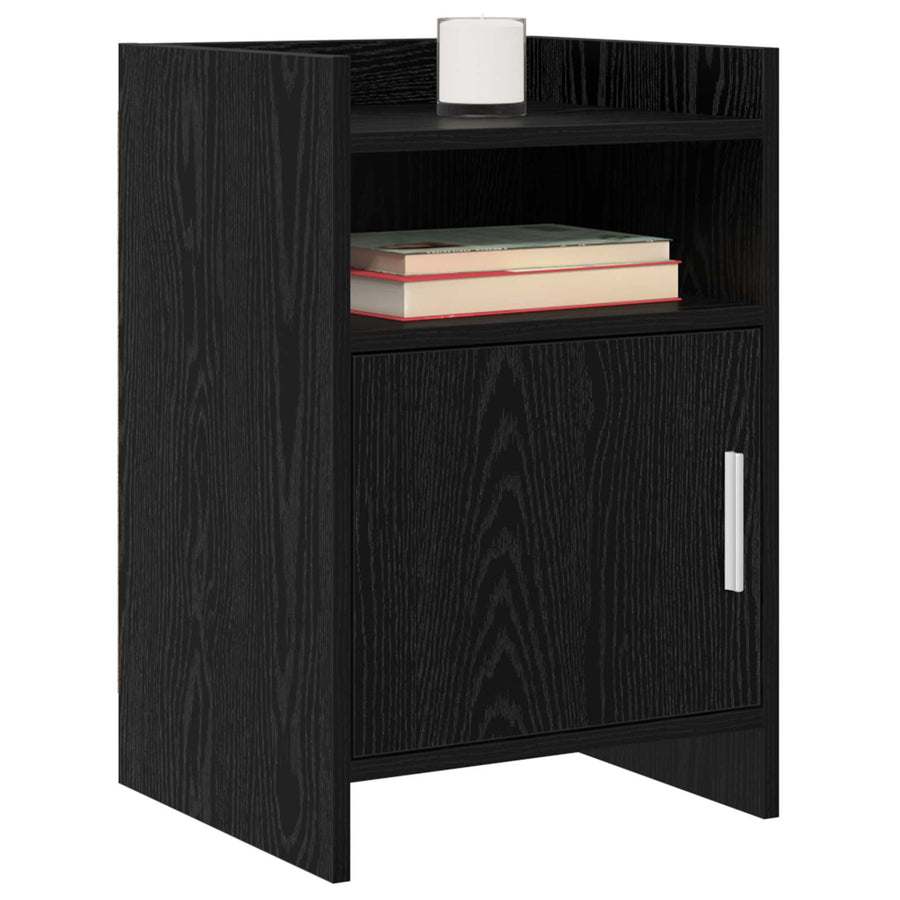 Nachtkastjes 2 pcs Zwart eiken 40 x 36 x 60 cm Bewerkt hout