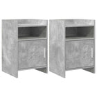 Nachtkastjes 2 stuks 40x36x60 cm betongrijs bewerkt hout