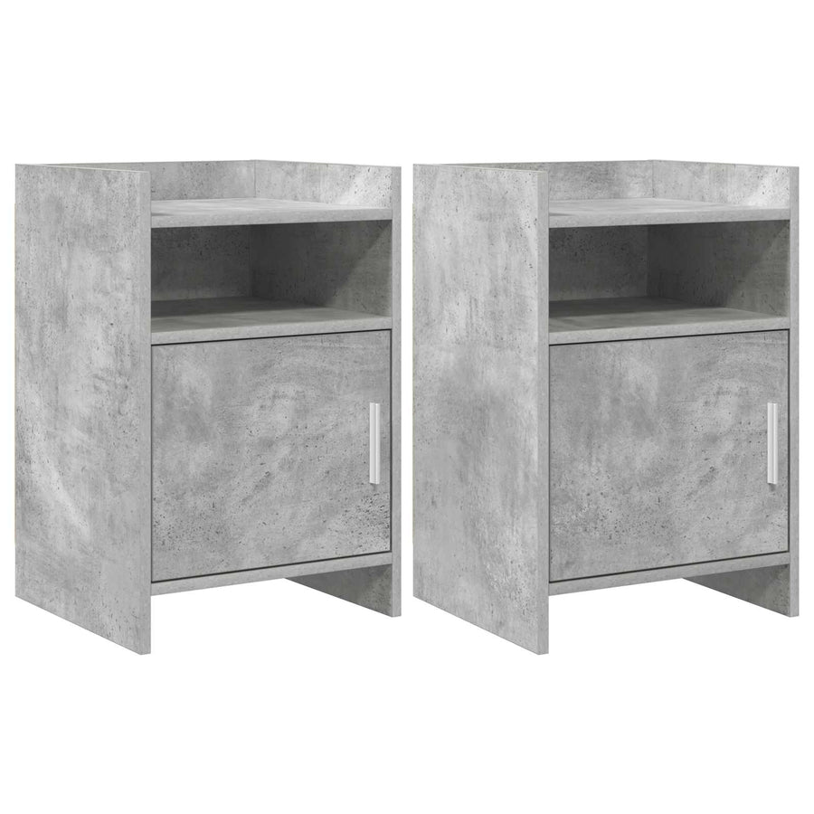 Nachtkastjes 2 pcs Betongrijs 40 x 36 x 60 cm Bewerkt hout