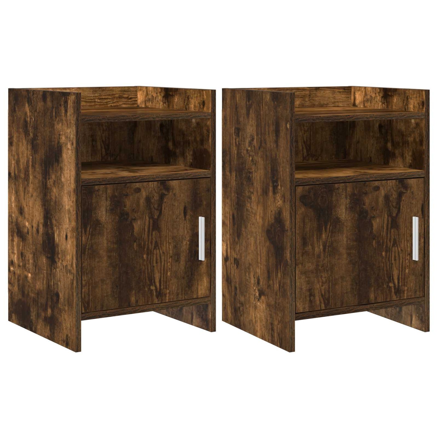 Nachtkastjes 2 pcs Gerookt eiken 40 x 36 x 60 cm Bewerkt hout