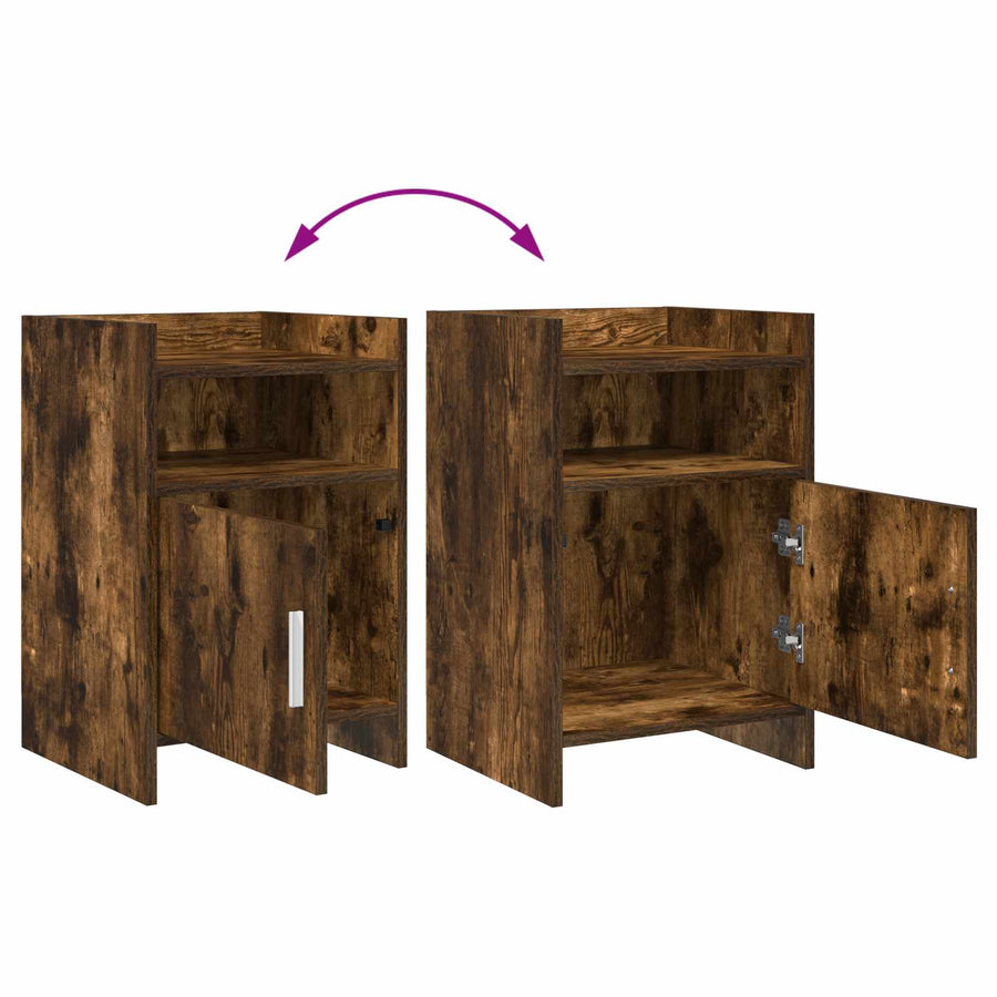 Nachtkastjes 2 pcs Gerookt eiken 40 x 36 x 60 cm Bewerkt hout