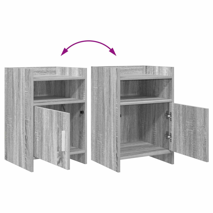 Nachtkastjes Grijs Sonoma 40 x 36 x 60 cm Bewerkt hout