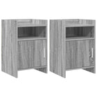 Nachtkastjes set 2 stuks grijs 40x36x60 cm bewerkt hout