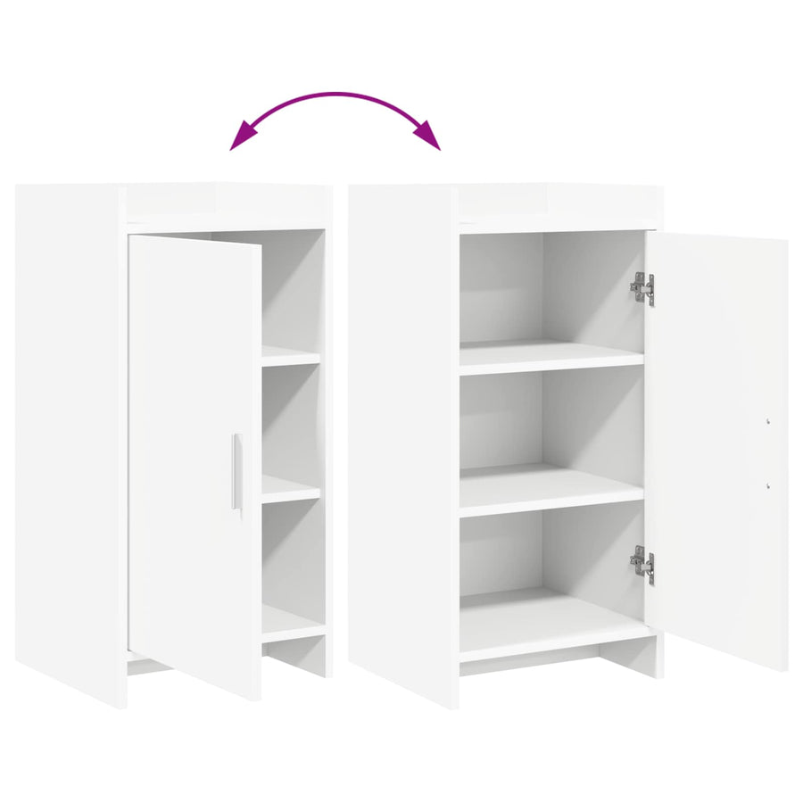 Dressoir Wit 40 x 36 x 80 cm Bewerkt hout