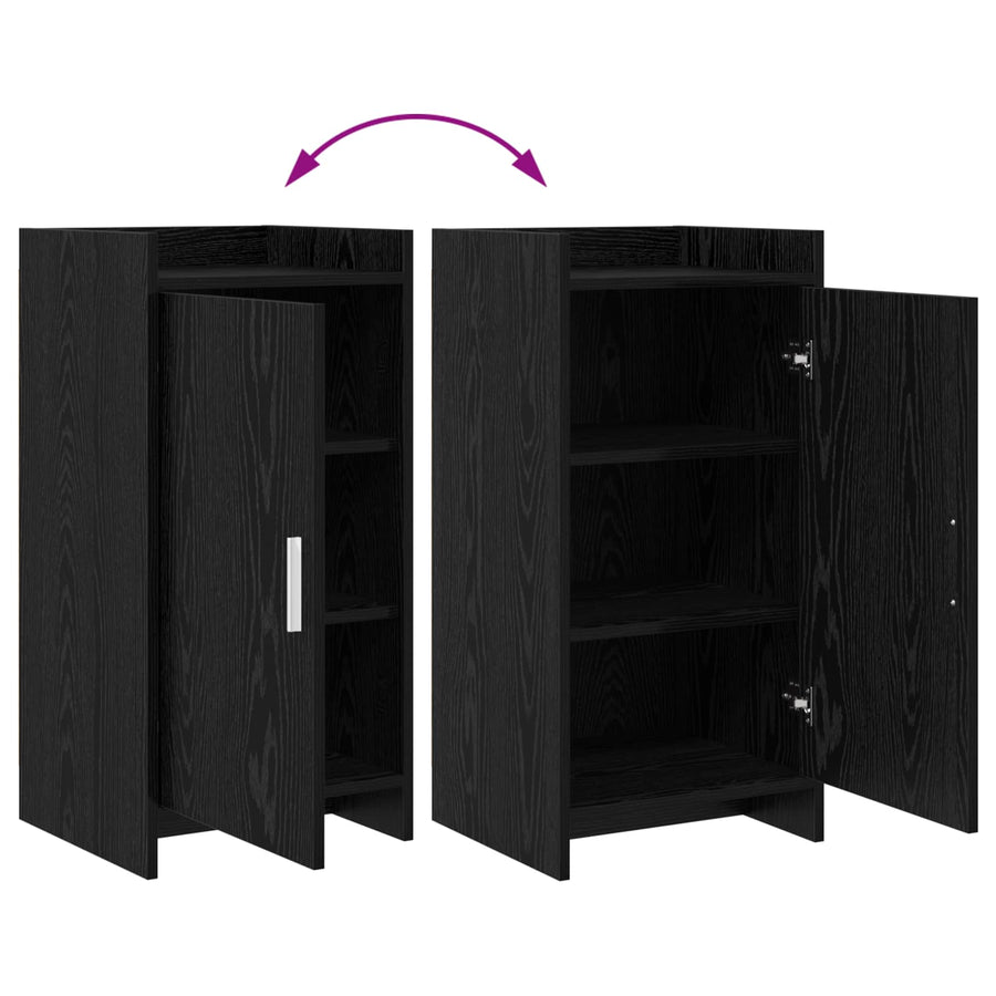 Dressoir Zwart eiken 40 x 36 x 80 cm Bewerkt hout