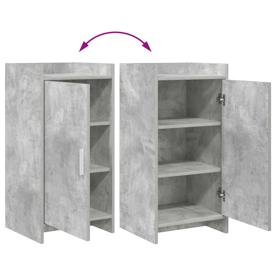 Dressoir Betongrijs 40 x 36 x 80 cm Bewerkt hout