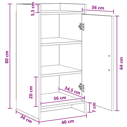 Dressoir Betongrijs 40 x 36 x 80 cm Bewerkt hout