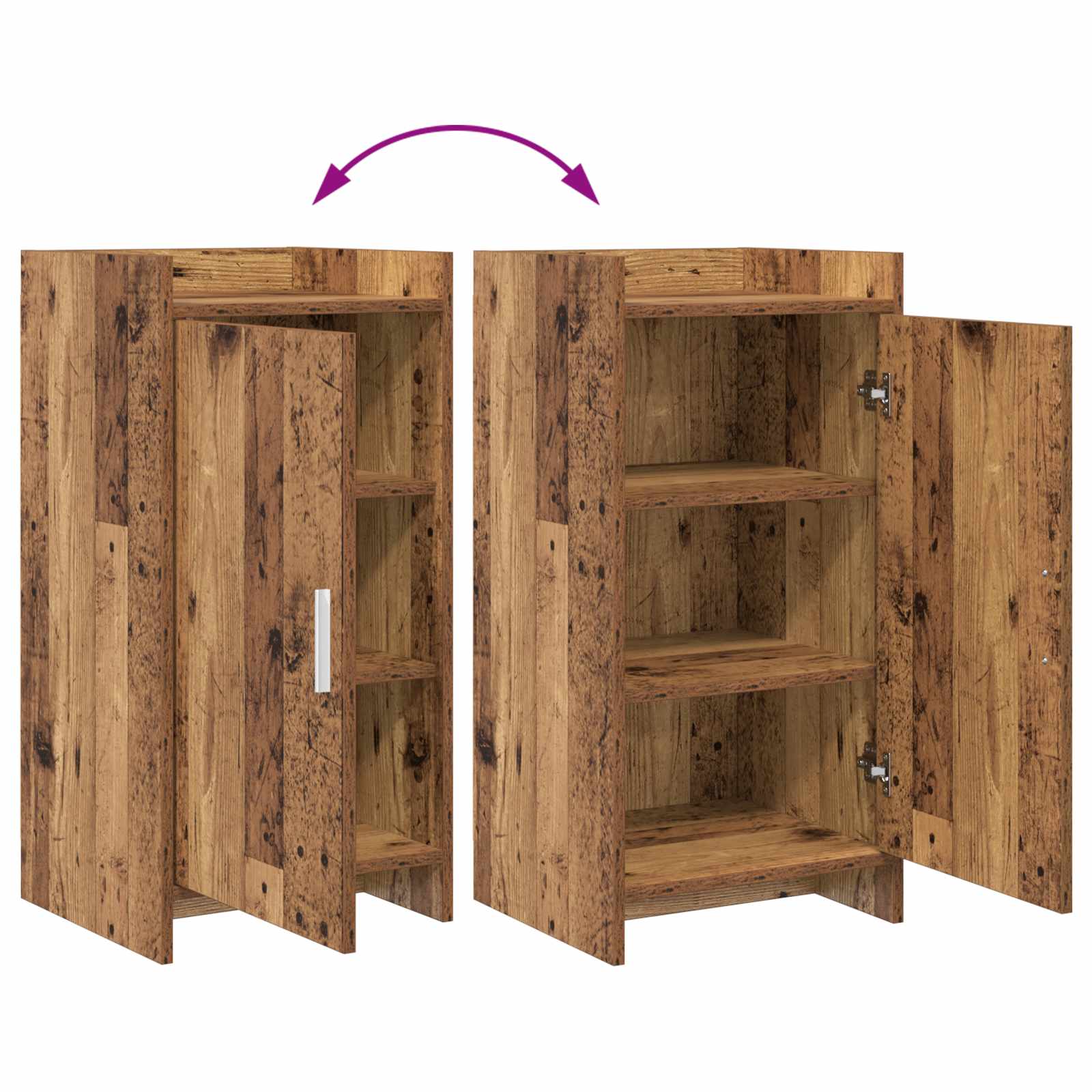 Dressoir Oud hout 40 x 36 x 80 cm Bewerkt hout