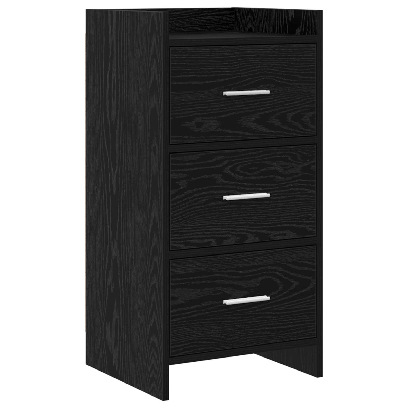 Dressoir Zwart eiken 40 x 36 x 80 cm Bewerkt hout
