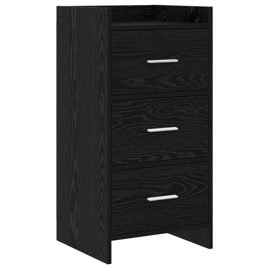 Dressoir Zwart eiken 40 x 36 x 80 cm Bewerkt hout