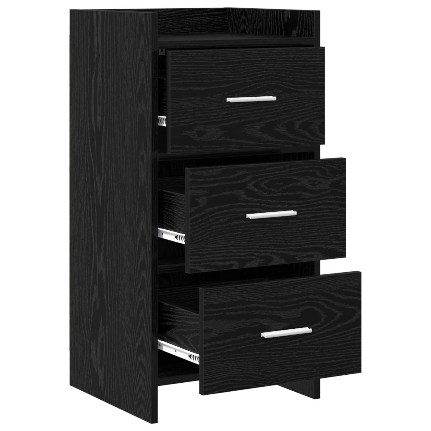 Dressoir Zwart eiken 40 x 36 x 80 cm Bewerkt hout