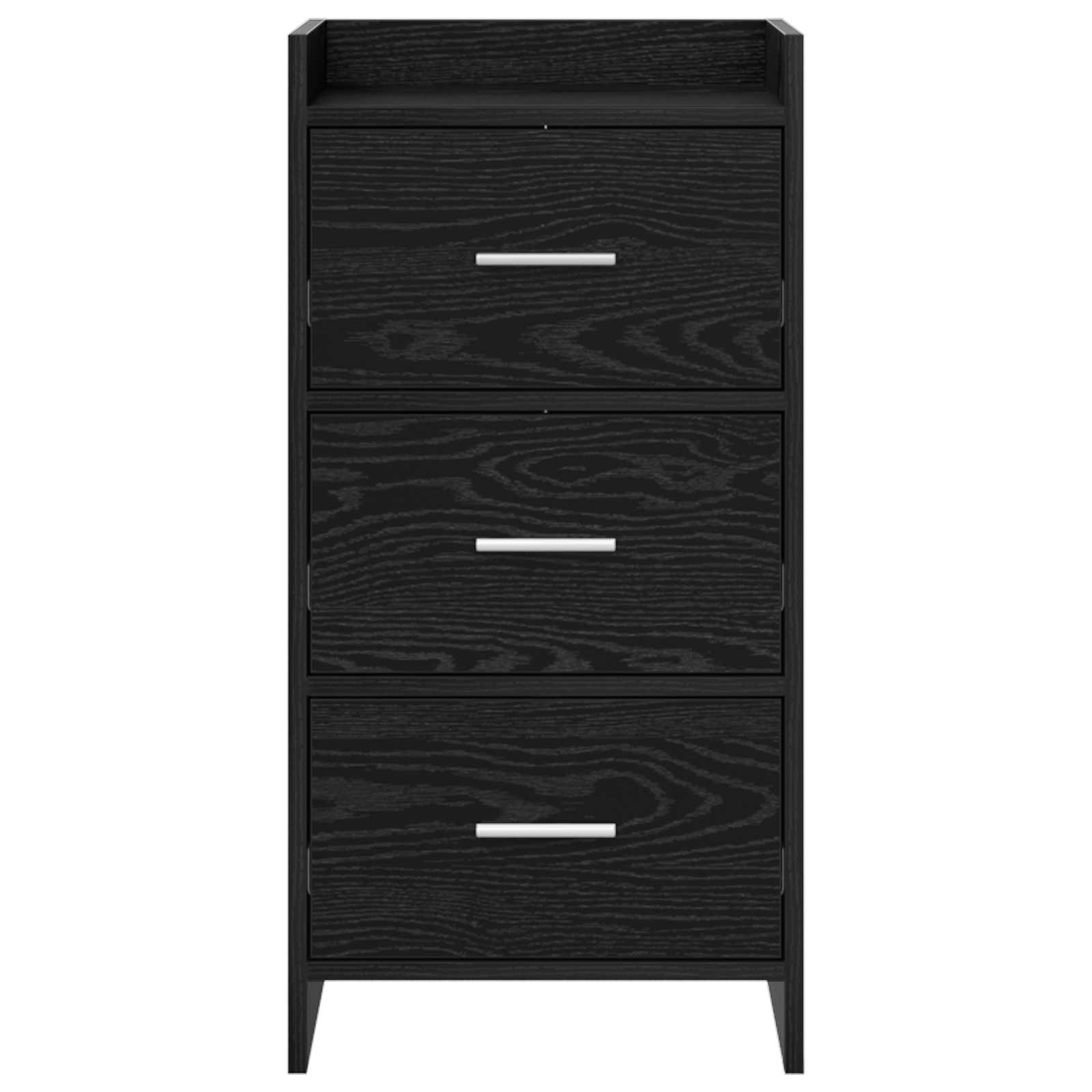 Dressoir Zwart eiken 40 x 36 x 80 cm Bewerkt hout