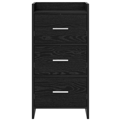 Dressoir Zwart eiken 40 x 36 x 80 cm Bewerkt hout