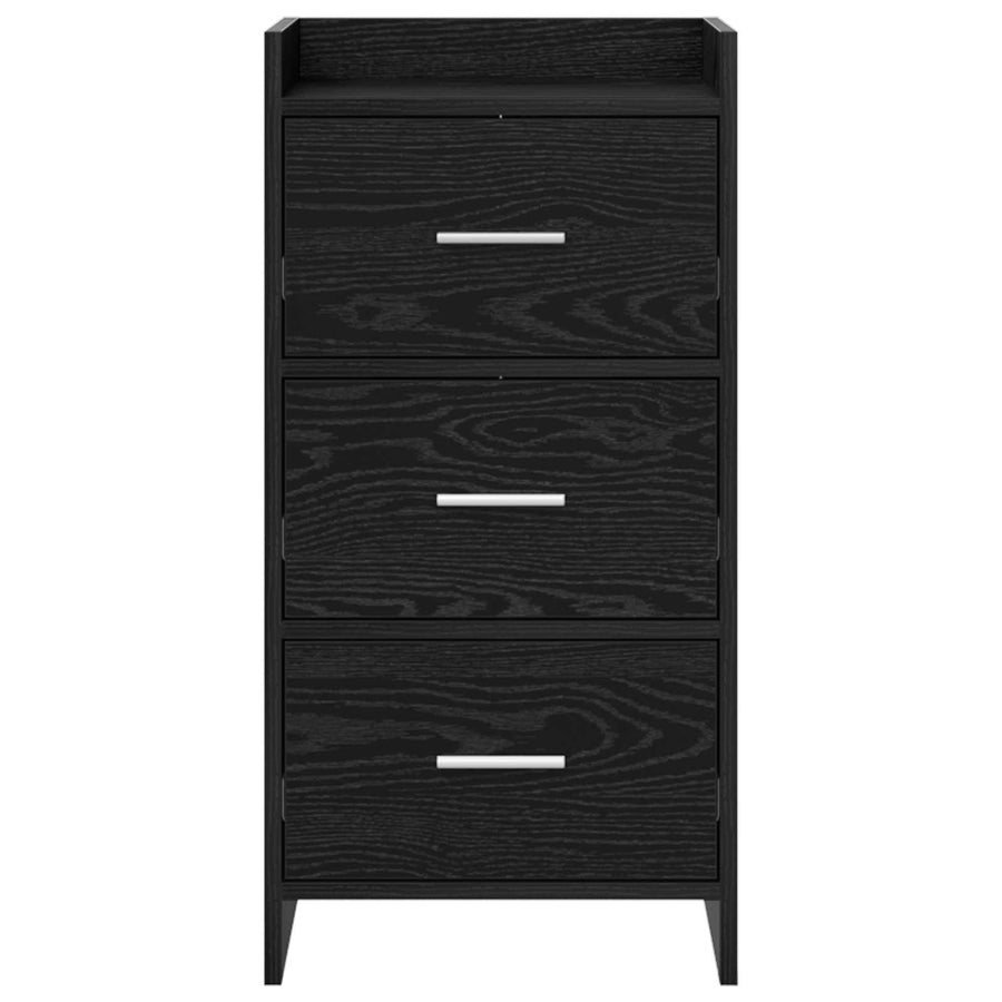 Dressoir Zwart eiken 40 x 36 x 80 cm Bewerkt hout