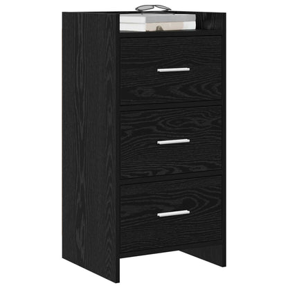 Dressoir Zwart eiken 40 x 36 x 80 cm Bewerkt hout
