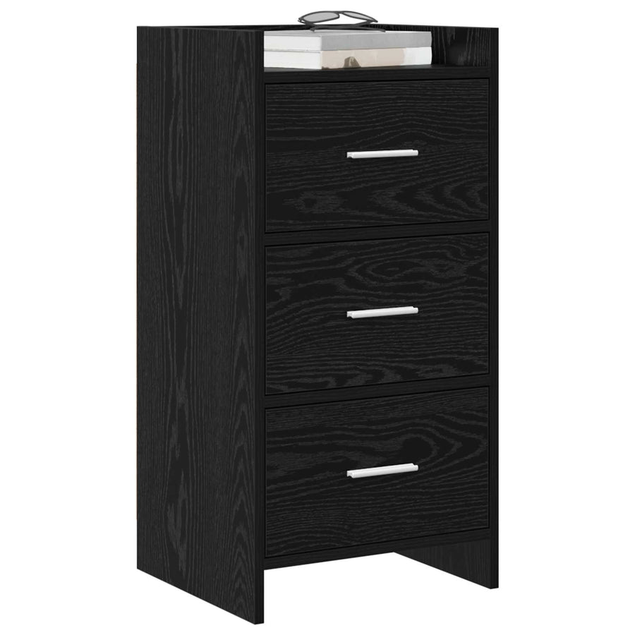Dressoir Zwart eiken 40 x 36 x 80 cm Bewerkt hout