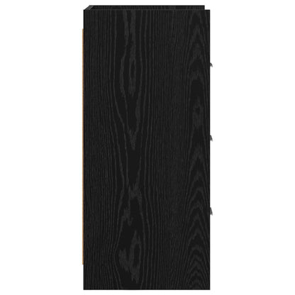 Dressoir Zwart eiken 40 x 36 x 80 cm Bewerkt hout