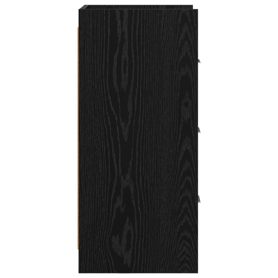 Dressoir Zwart eiken 40 x 36 x 80 cm Bewerkt hout