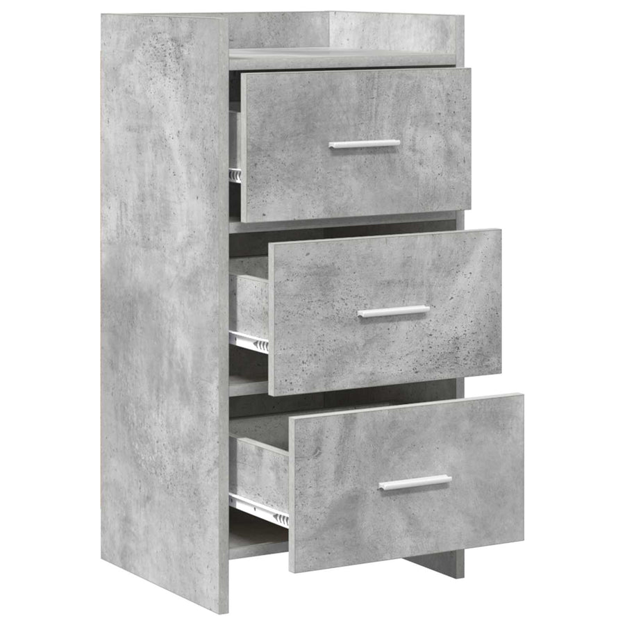 Dressoir Betongrijs 40 x 36 x 80 cm Bewerkt hout