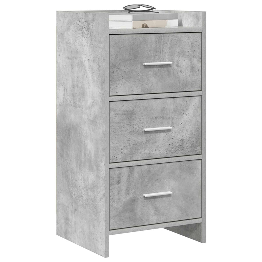 Dressoir Betongrijs 40 x 36 x 80 cm Bewerkt hout