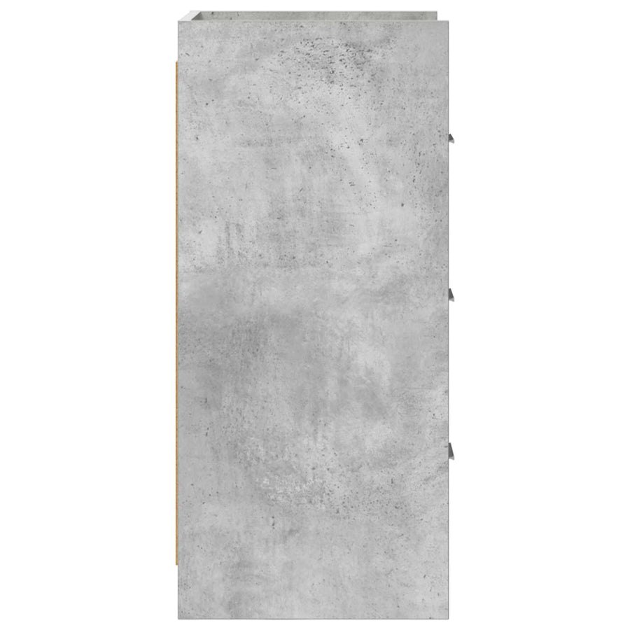 Dressoir Betongrijs 40 x 36 x 80 cm Bewerkt hout