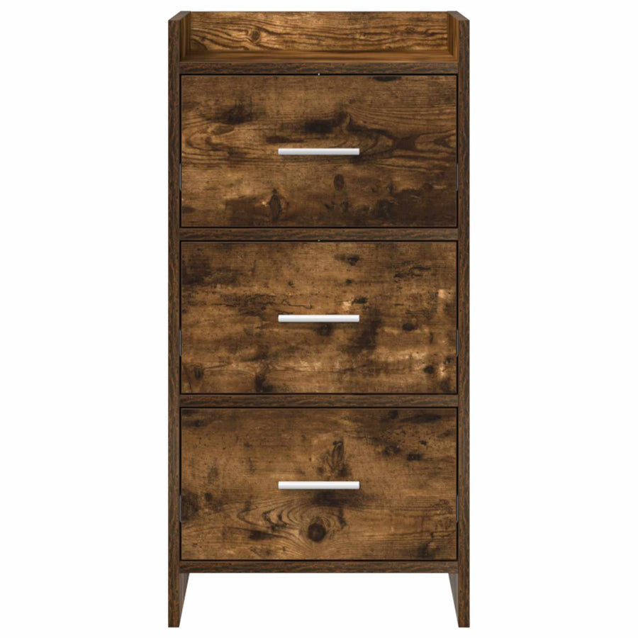 Dressoir Gerookt eiken 40 x 36 x 80 cm Bewerkt hout
