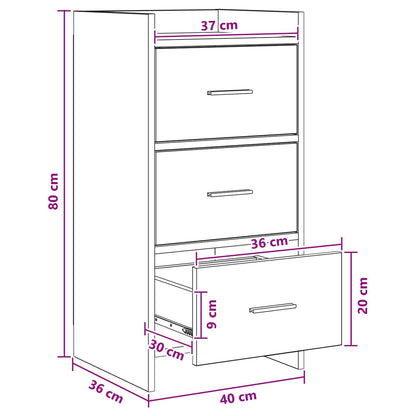 Dressoir Grijs Sonoma 40 x 36 x 80 cm Bewerkt hout