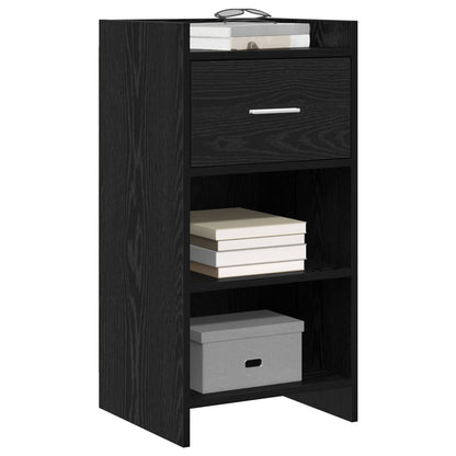 Dressoir Zwart eiken 40 x 36 x 80 cm Bewerkt hout