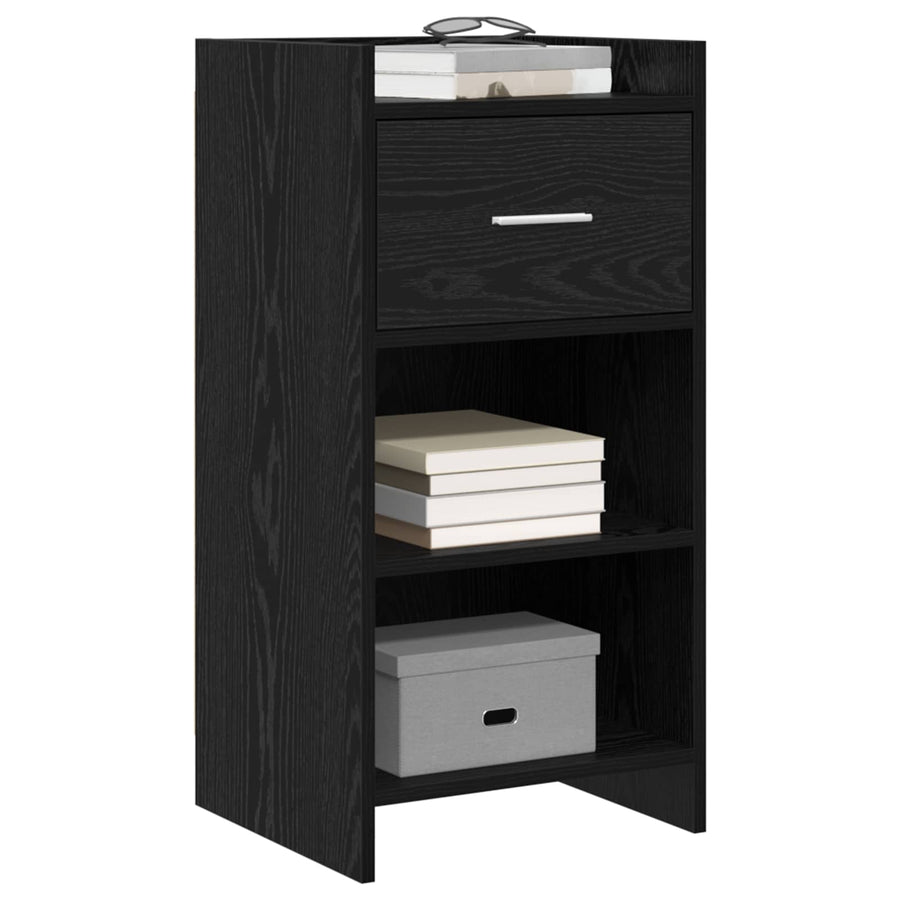 Dressoir Zwart eiken 40 x 36 x 80 cm Bewerkt hout