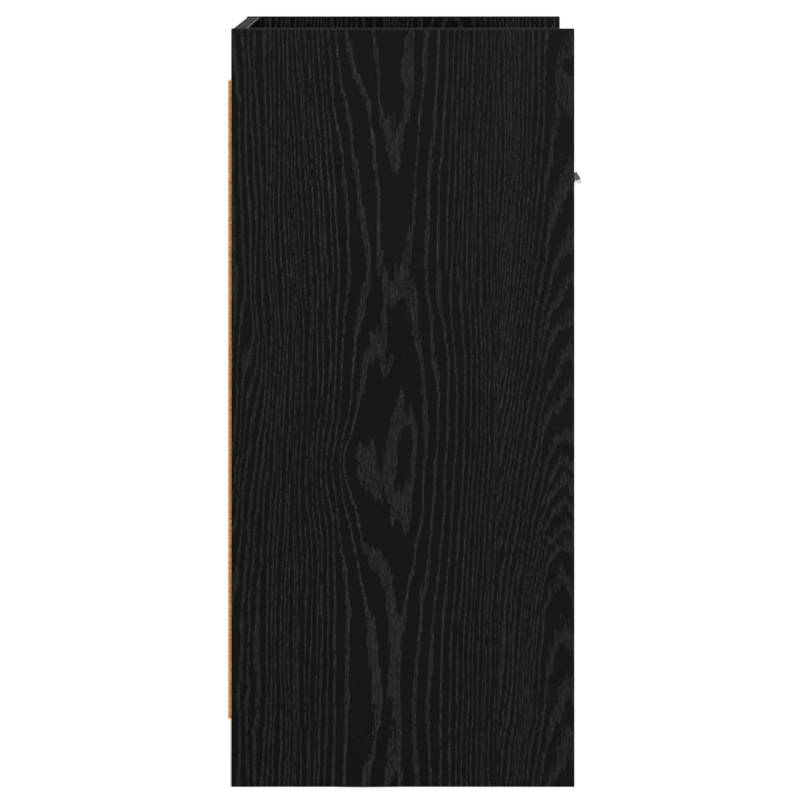 Dressoir Zwart eiken 40 x 36 x 80 cm Bewerkt hout