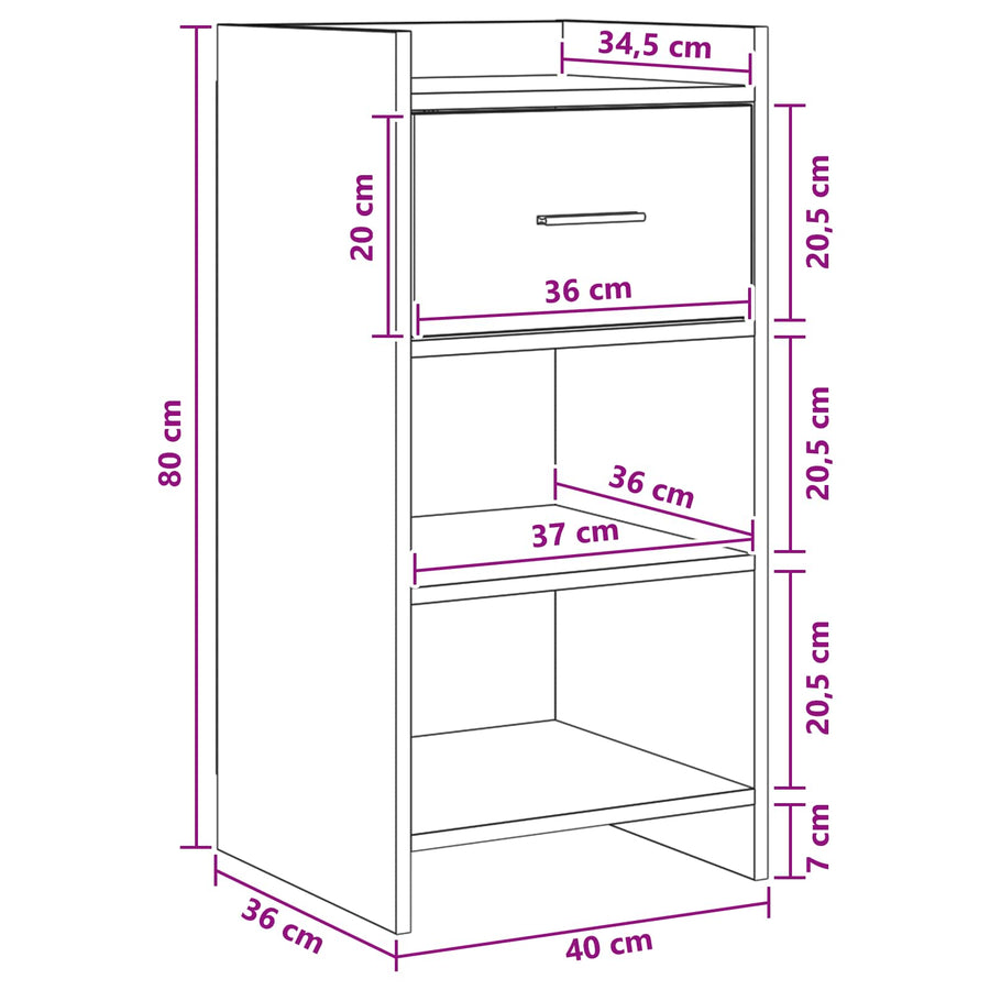 Dressoir Oud hout 40 x 36 x 80 cm Bewerkt hout