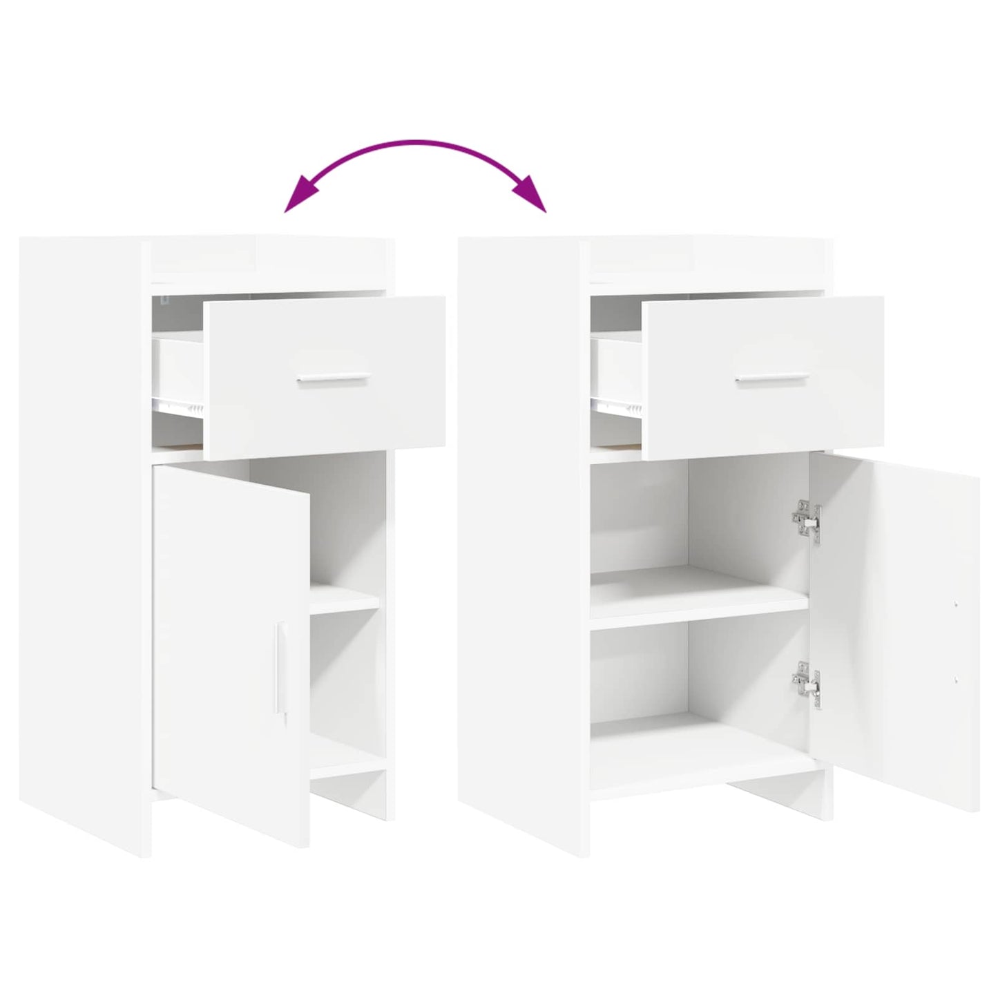 Dressoir Wit 40 x 36 x 80 cm Bewerkt hout