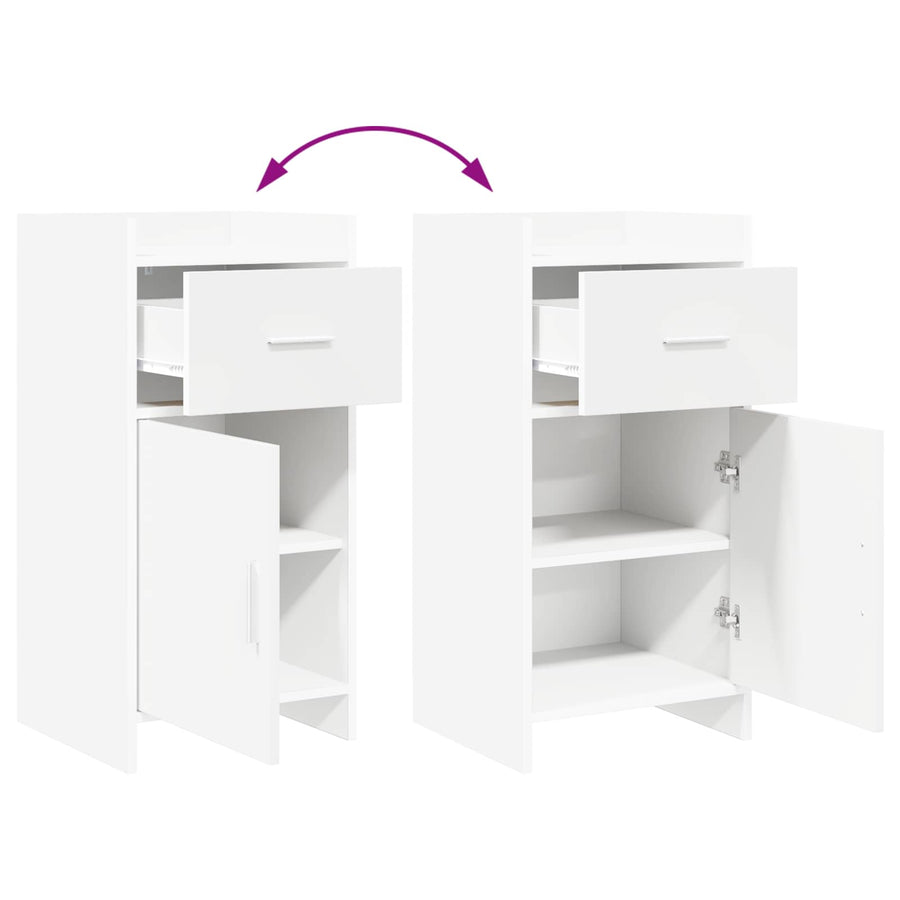 Dressoir Wit 40 x 36 x 80 cm Bewerkt hout