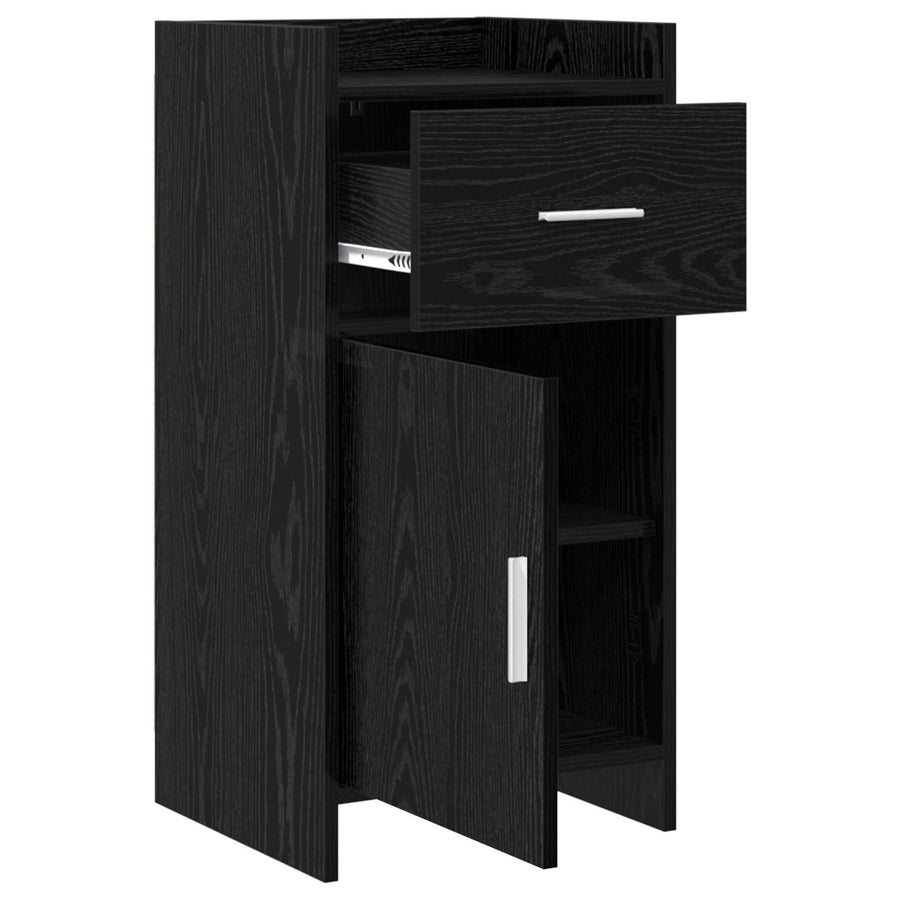Dressoir Zwart eiken 40 x 36 x 80 cm Bewerkt hout
