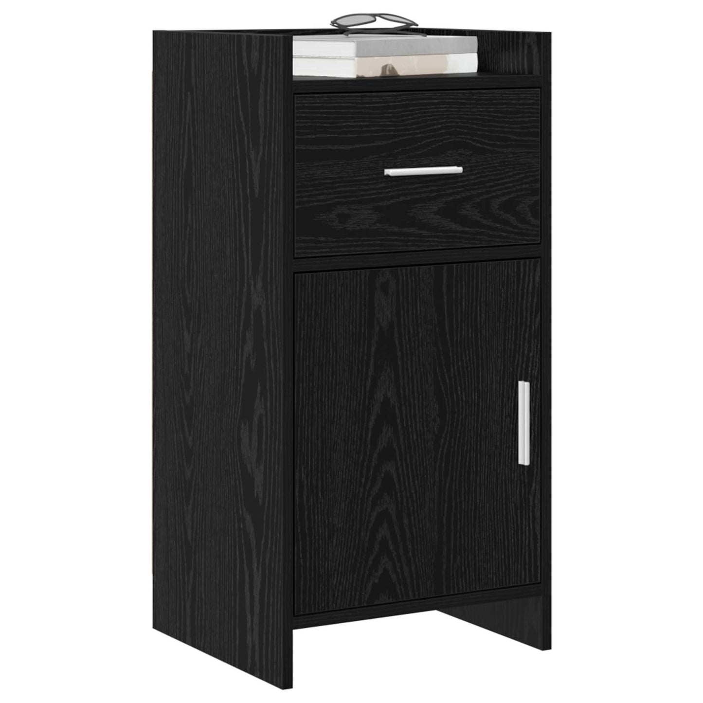 Dressoir Zwart eiken 40 x 36 x 80 cm Bewerkt hout