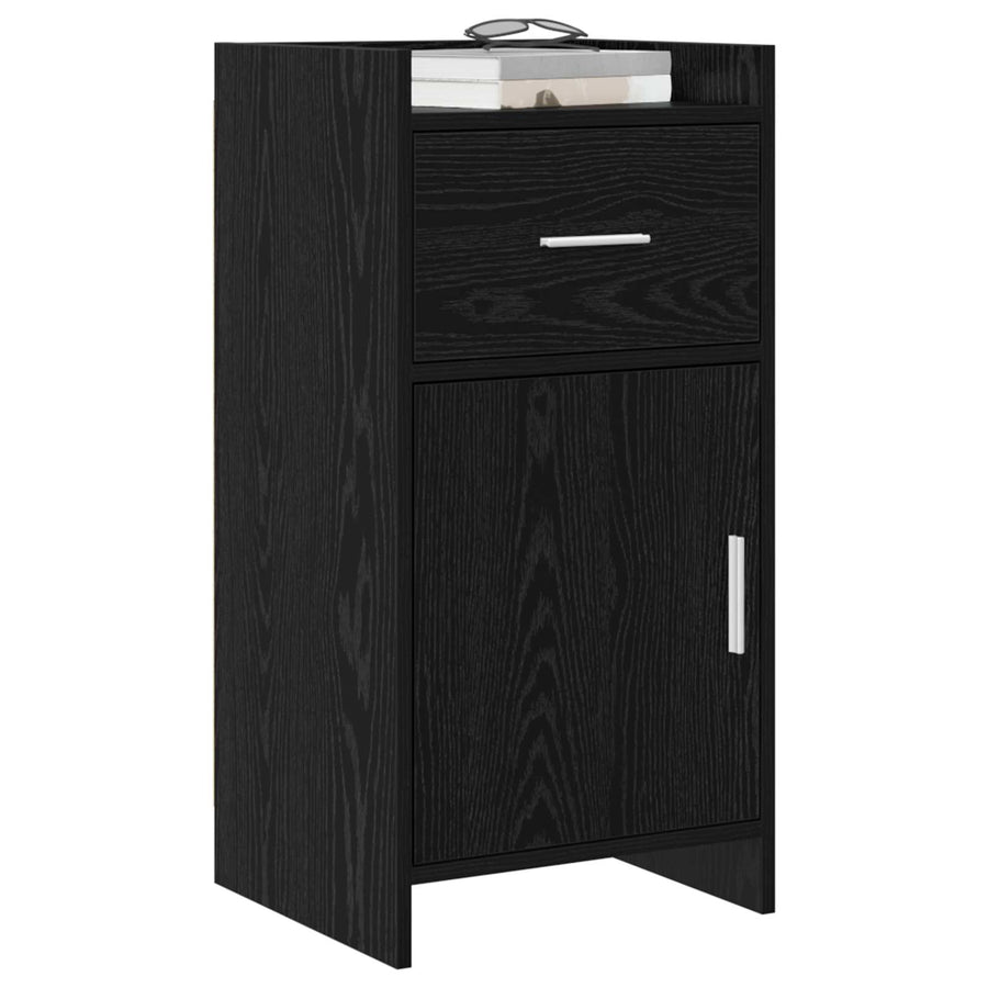 Dressoir Zwart eiken 40 x 36 x 80 cm Bewerkt hout