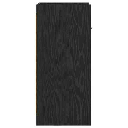 Dressoir Zwart eiken 40 x 36 x 80 cm Bewerkt hout
