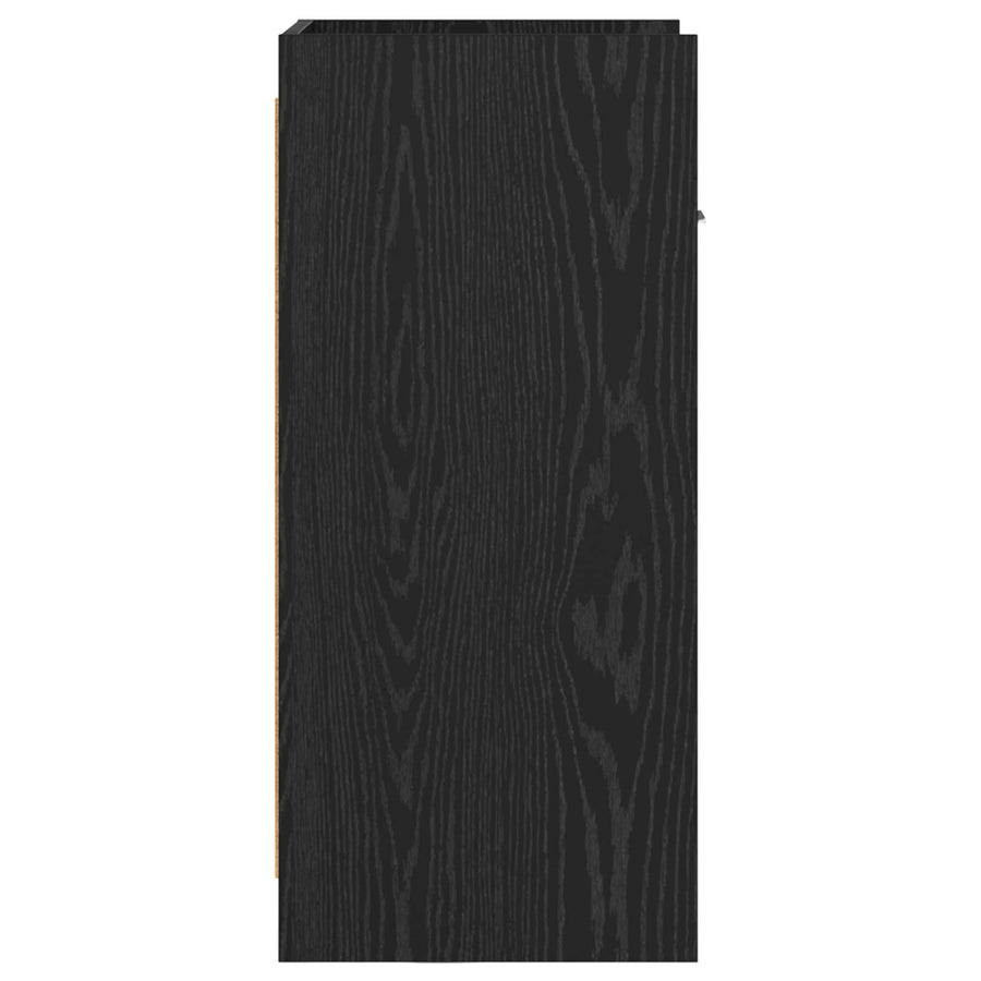 Dressoir Zwart eiken 40 x 36 x 80 cm Bewerkt hout