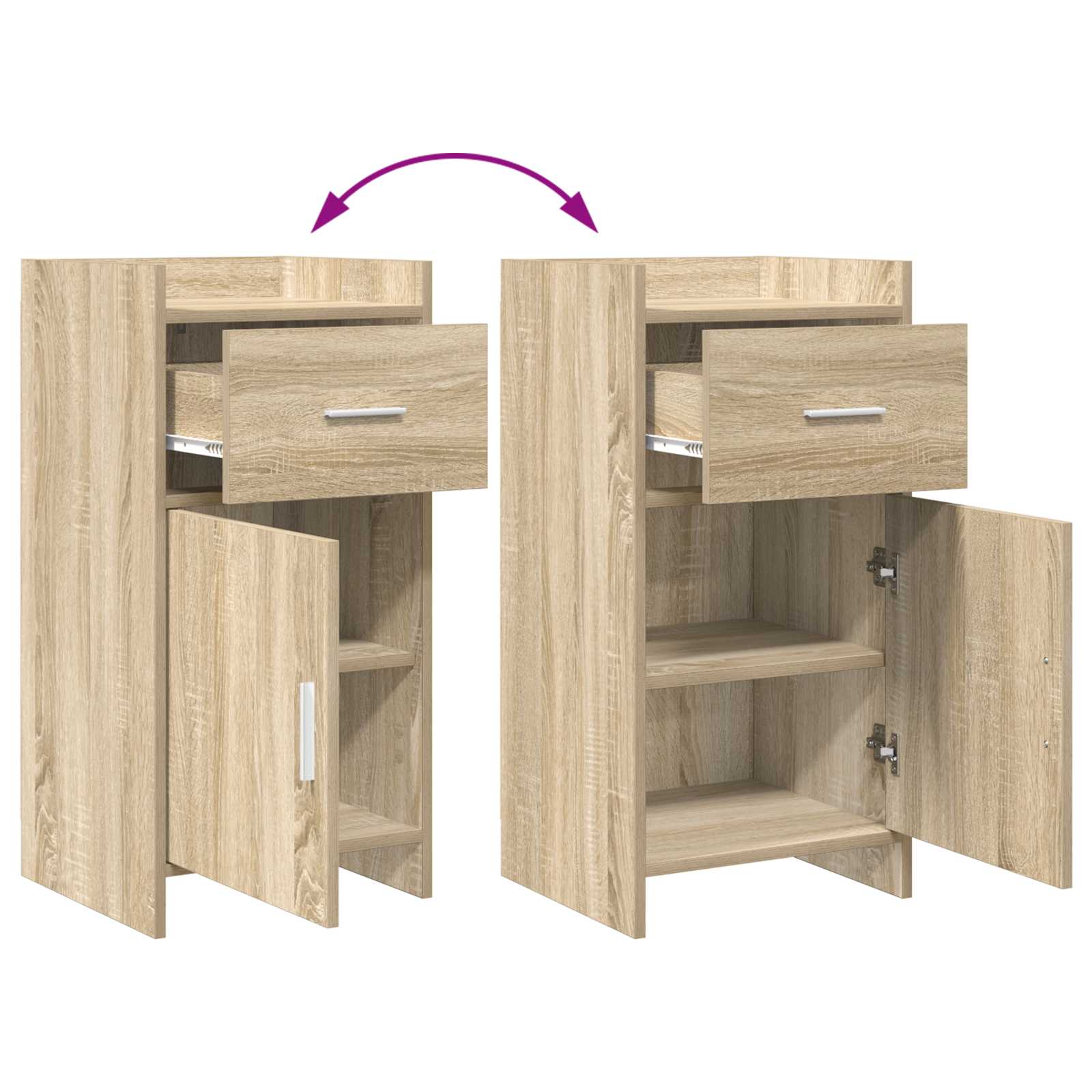 Dressoir Sonoma Eiken 40 x 36 x 80 cm Bewerkt hout