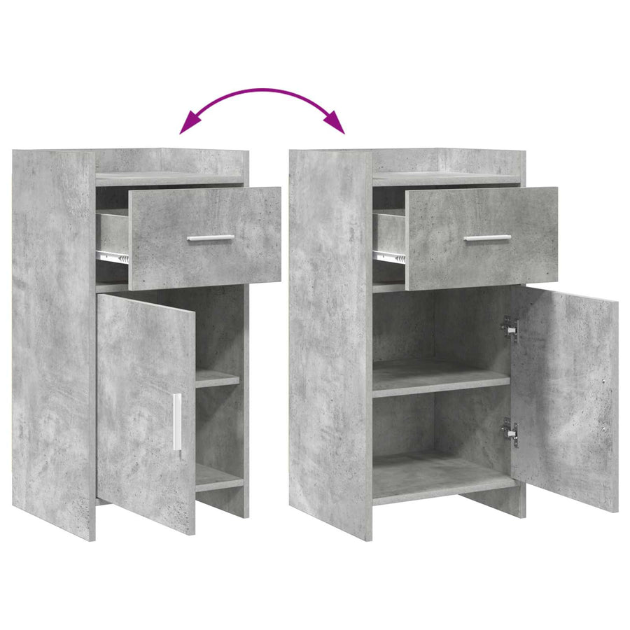 Dressoir Betongrijs 40 x 36 x 80 cm Bewerkt hout
