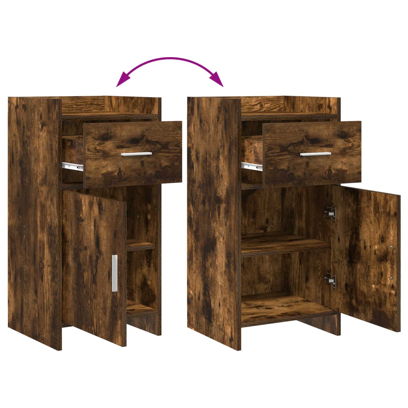 Dressoir Gerookt eiken 40 x 36 x 80 cm Bewerkt hout