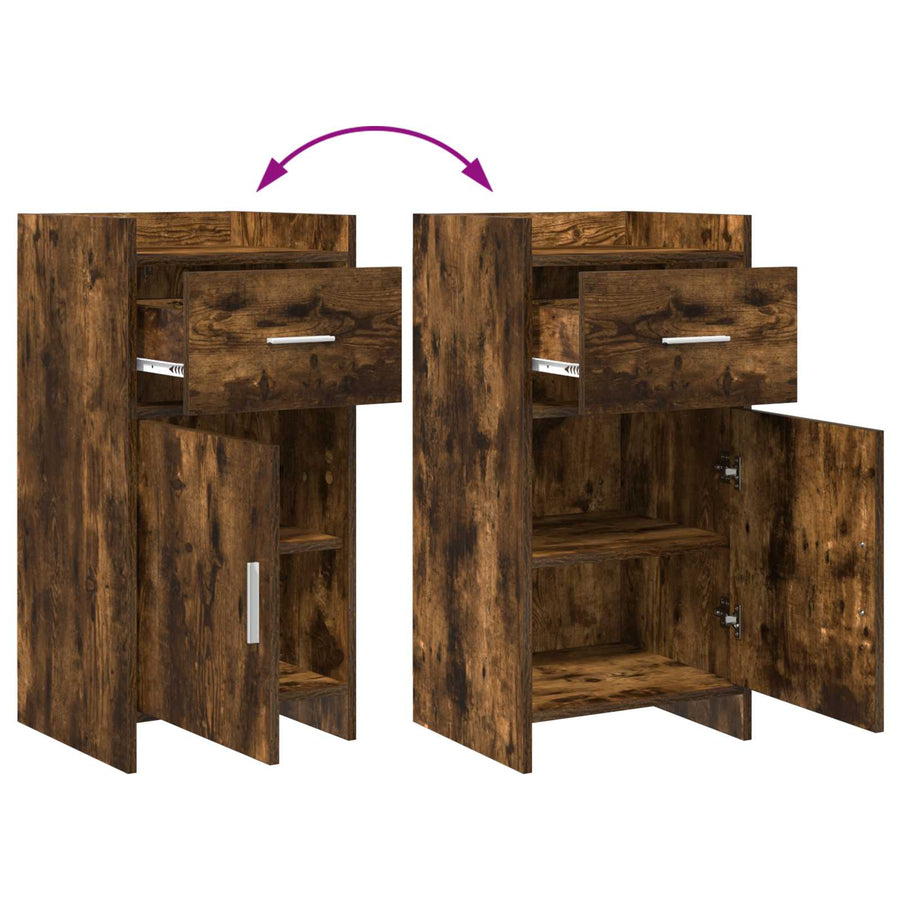 Dressoir Gerookt eiken 40 x 36 x 80 cm Bewerkt hout
