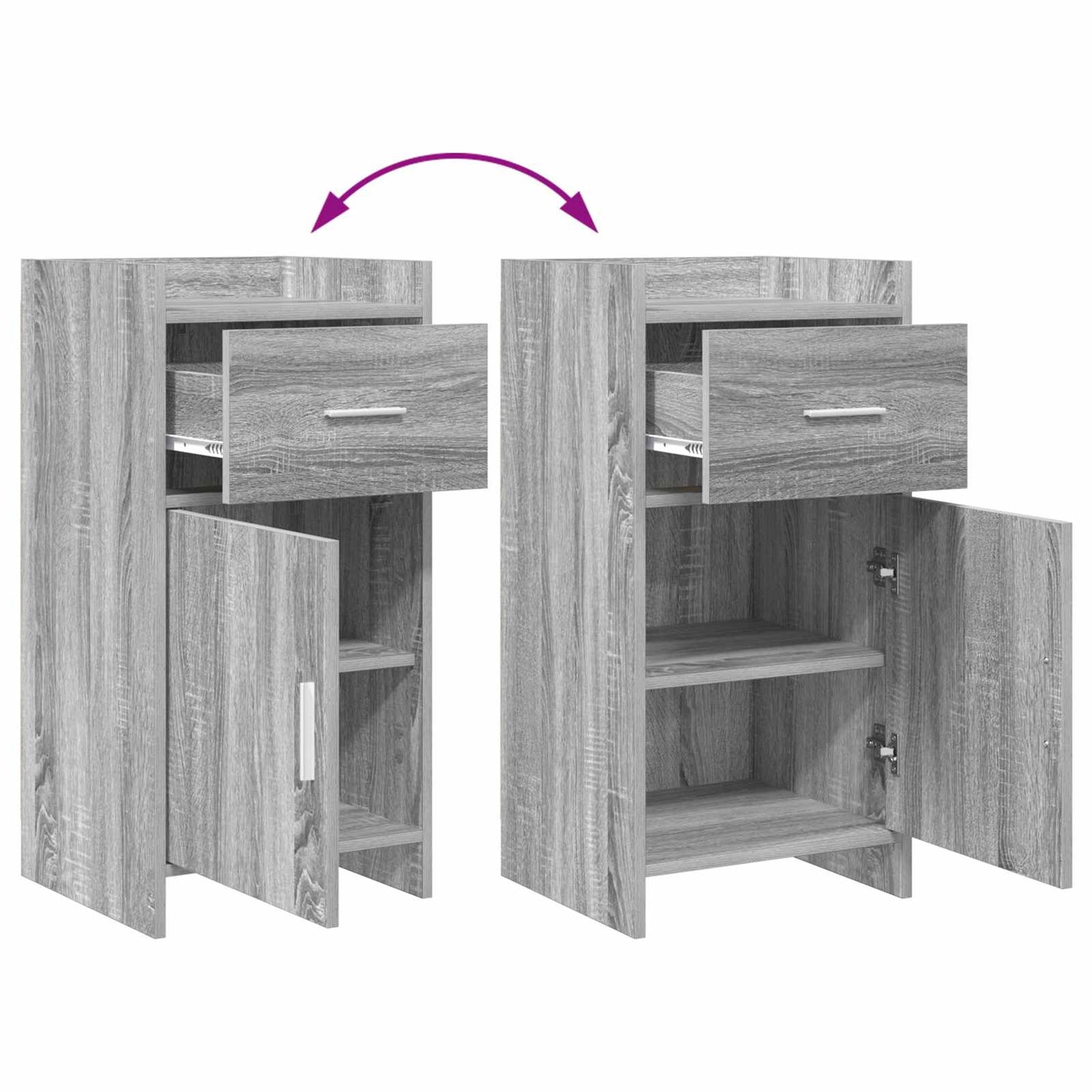 Dressoir Grijs Sonoma 40 x 36 x 80 cm Bewerkt hout