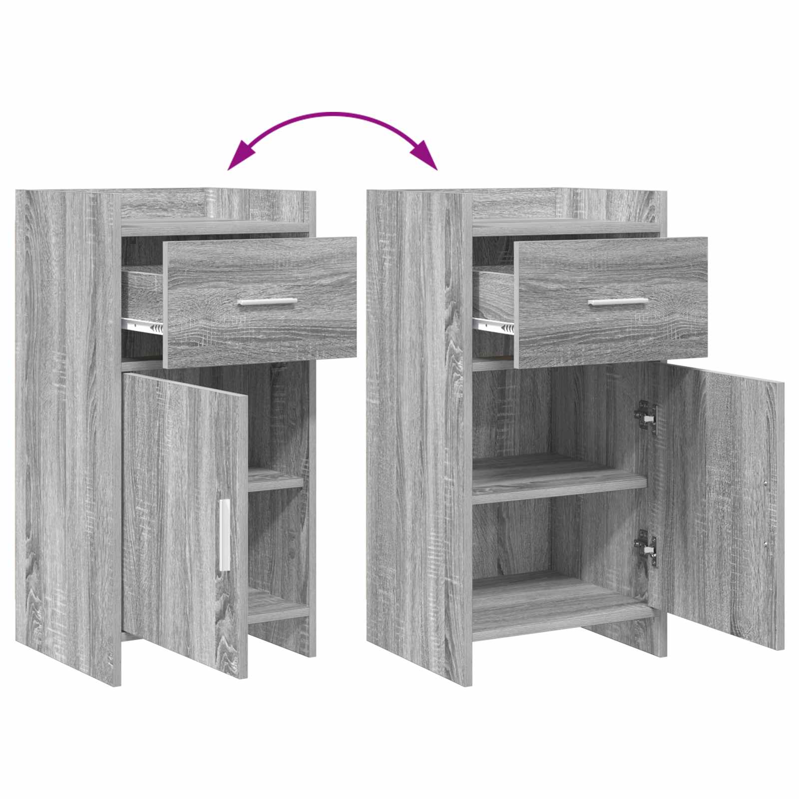 Dressoir Grijs Sonoma 40 x 36 x 80 cm Bewerkt hout