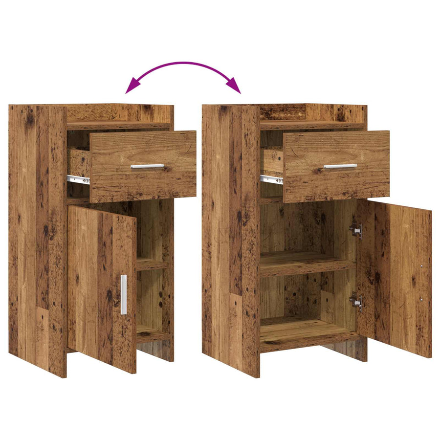 Dressoir Oud hout 40 x 36 x 80 cm Bewerkt hout