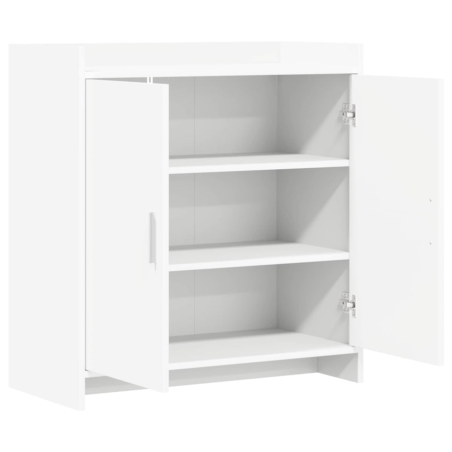 Dressoir Wit 72 x 36 x 80 cm Bewerkt hout